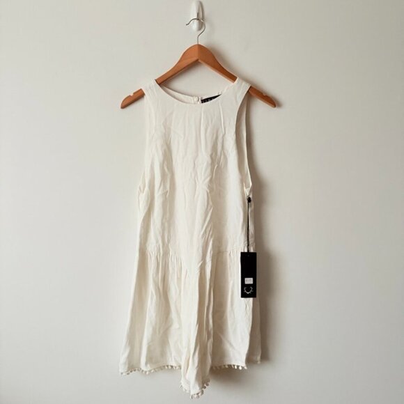For Love And Lemons Pom Pom Romper Playsuit NWT White Size Small - Picture 4 of 7